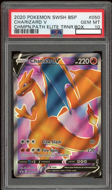 PSA 10 – 2020 Pokémon SWSH Black Star Promo #050 Charizard V – Champion’s Path Elite Trainer Box