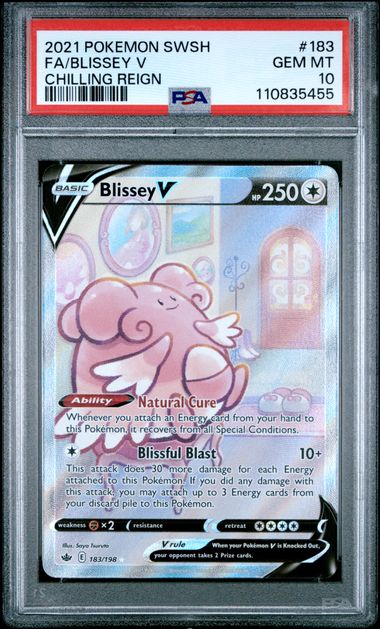 PSA 10 – 2021 Pokémon Sword & Shield Chilling Reign #183 Blissey V